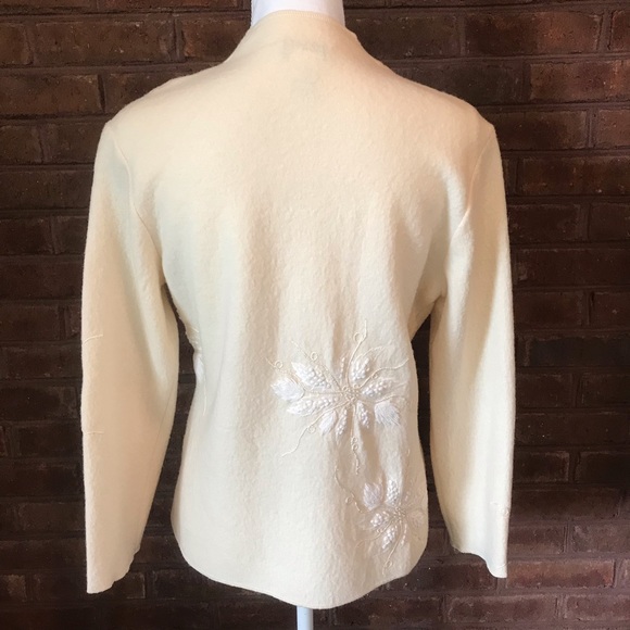 Talbots Wool Sweater Cardigan Jacket Embroidery - Picture 4 of 8